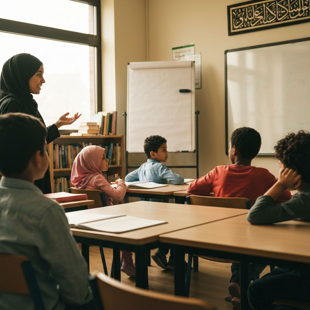 Students learning at the Islamic center